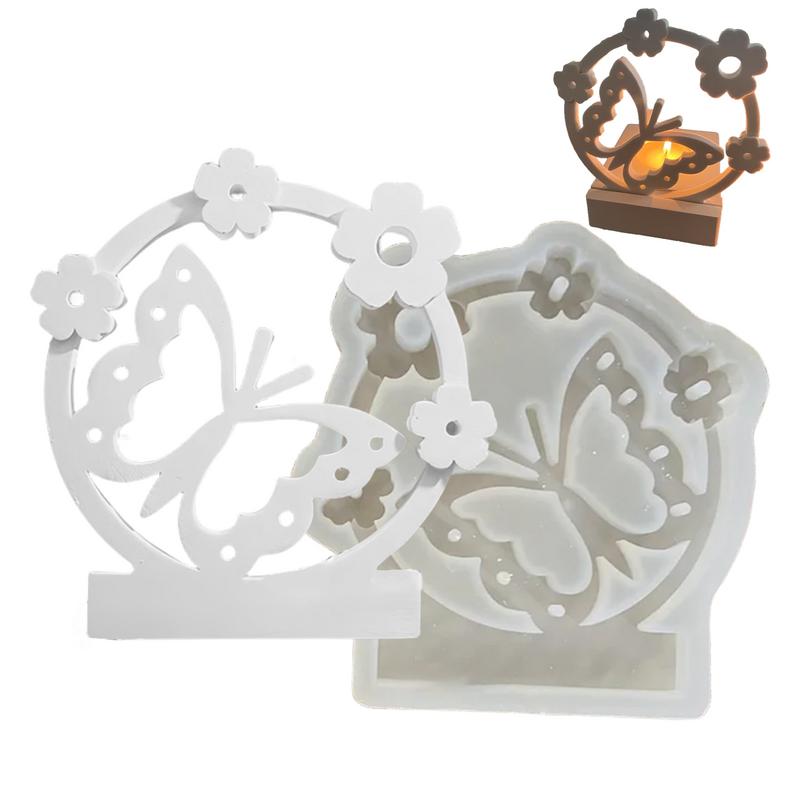 1PCS Butterfly & Floral Resin Mold - Elegant Butterfly Design with Heart Cutouts, Durable Silicone Mold for Crafts, Home Decor
