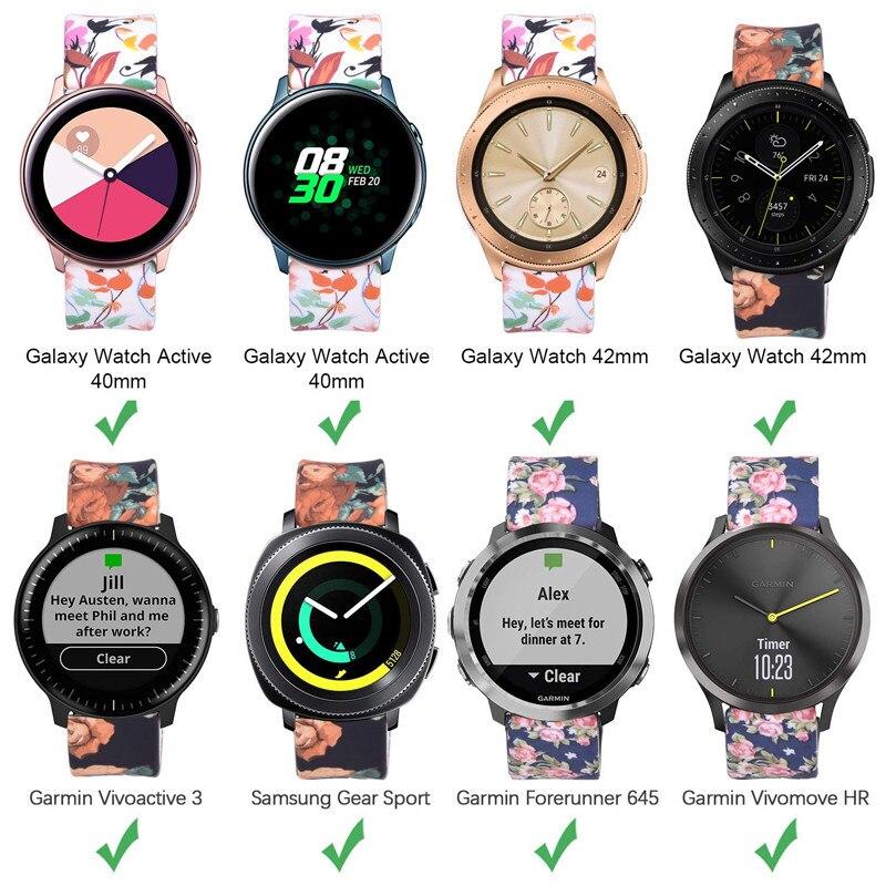 20mm 22mm Silicone Strap For Samsung Galaxy Watch Gear S3 Active 2 Graffiti Style Strap For Garmin Watch Moto 360 HuaMi Amazfit Bip Huawei Watch Band