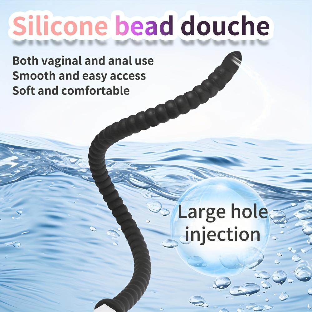 30/40/50cm Long Douche Silicone Enema Syringe Anal Shower Cleaning Head Anal Beads Butt Plug Nozzle Tip Faucet Attachment Gay