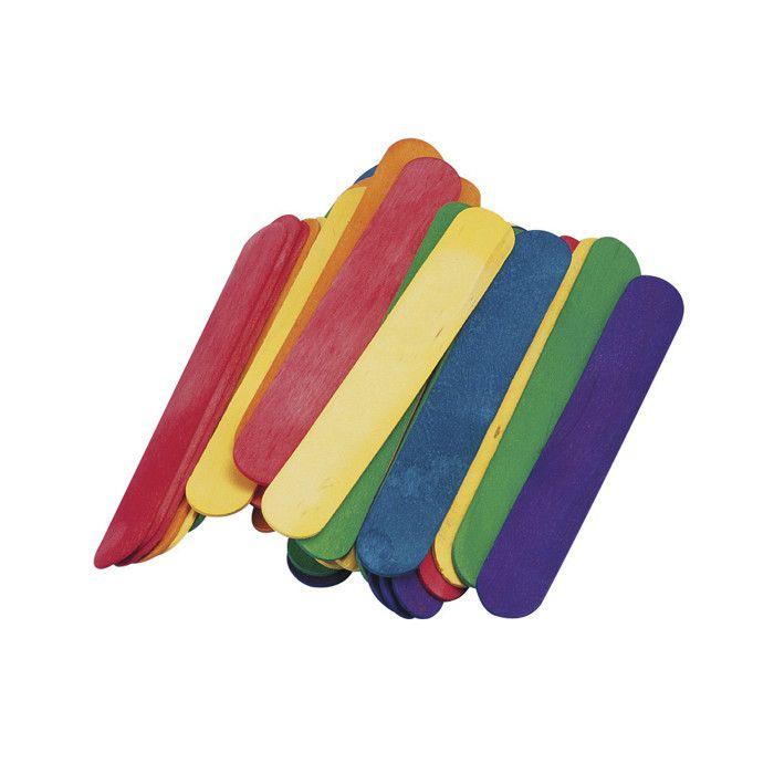 Batonnets plats en bois de couleur 15x20cm 36 pièces