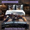 Personalized 3Pcs Bedding SetTransformers Custom Text Duvet Cover Pillowcase Set Bedroom Gift