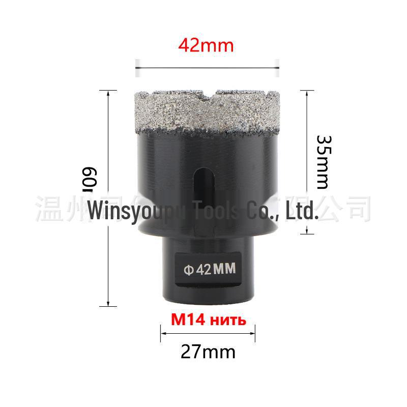 Apriscatole per foratura a secco con brasatura diamantata per foratura di piastrelle, lastre di marmo e roccia, 6 mm-150 mm M14