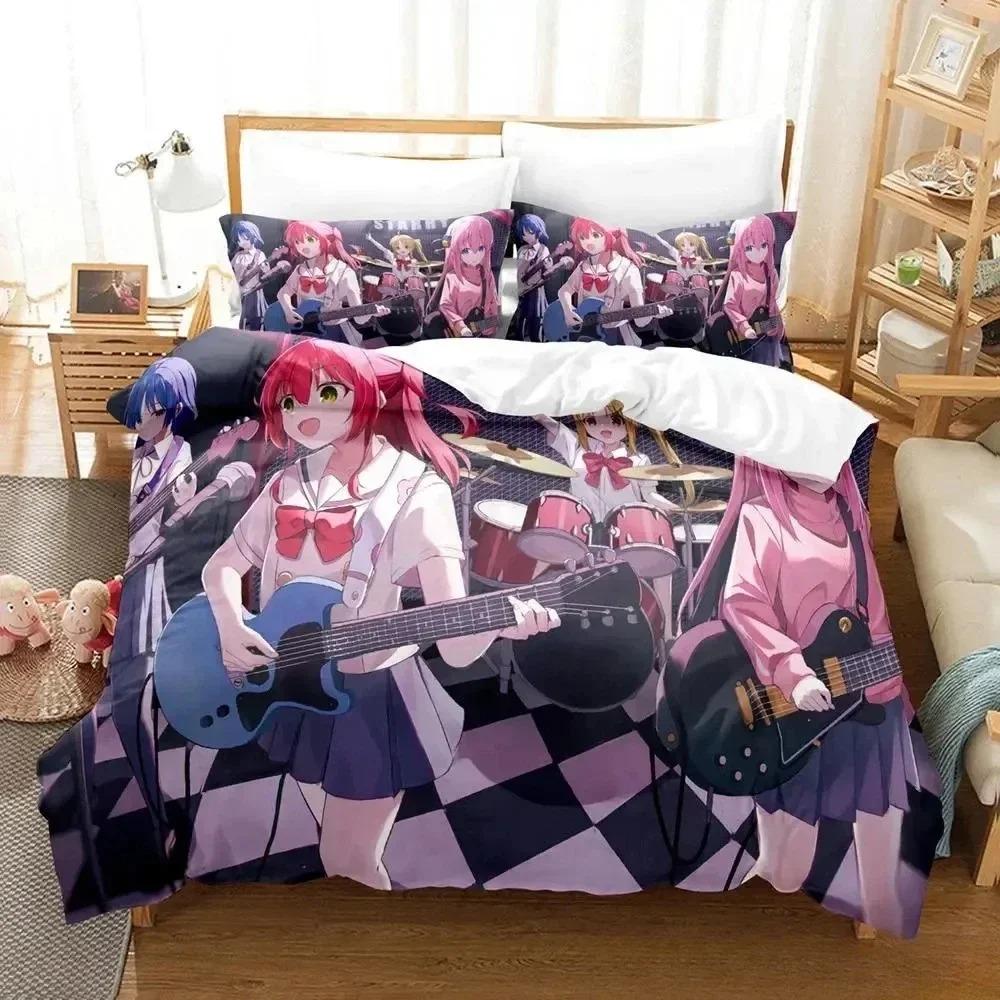 New Gotou Hitori Bedding Set Single Twin Full Queen King Size Bed Set Adult Kid Bedroom Duvet Cover Sets Anime Parure De Lit Bed