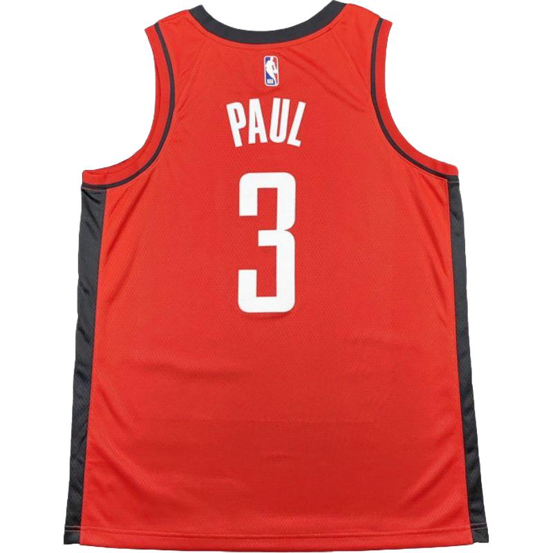 Nike X NBA Collaboration Swingman Fan Edition Houston Rockets Paul 3 Jersey Comfortable Breathable Basketball Tank Top Unisex Tops Red BV7992-658