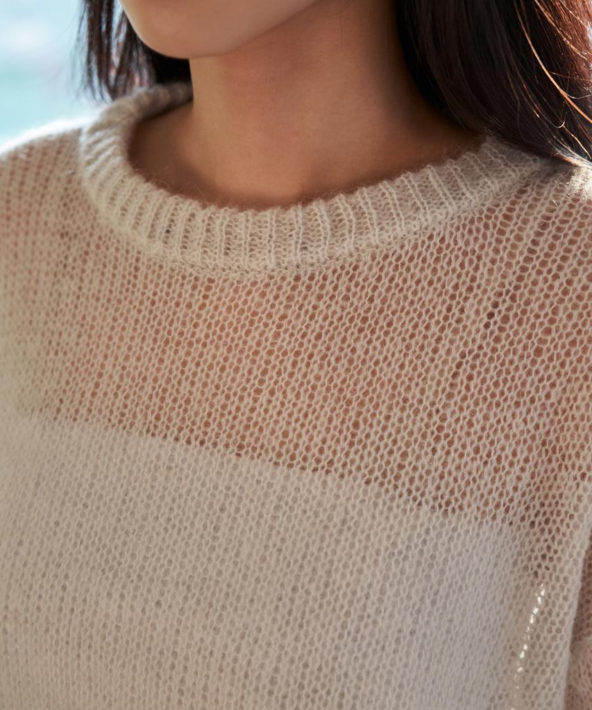 WAARFORWOMAN Wk-24 Sheer Pullover_Gray