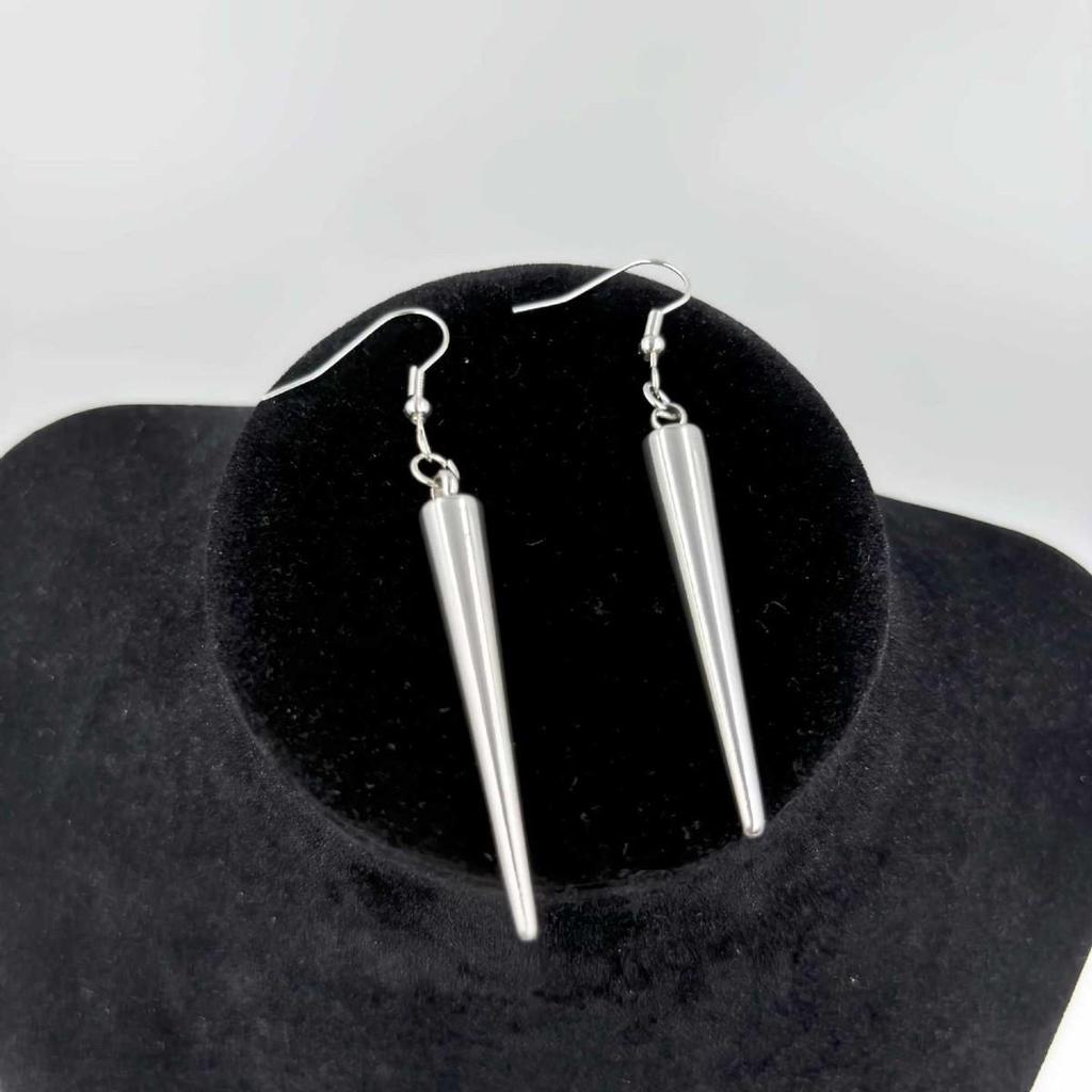 Punk Hip Hop Stainless Steel Rivet Dangle Earrings - Gothic Style Versatile Jewelry