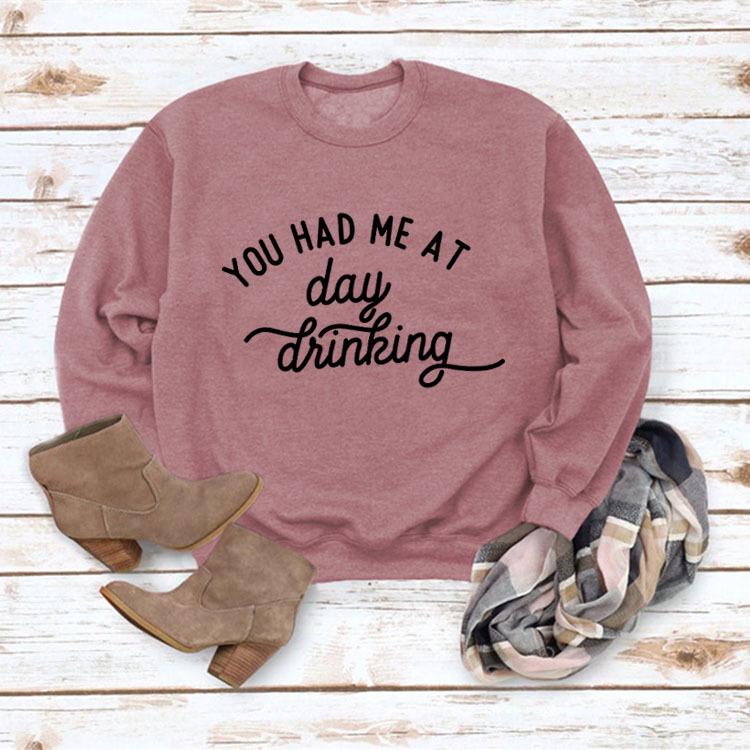 European & American Style Loose Fit Long Sleeve Printed Round Neck Hoodie