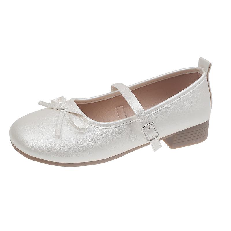 Inner Height Increase French Gentle Mary Jane Single Shoes Women's Shoes 2025 New Spring Bow with Skirt Evening Shoes