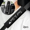 2pcs Car Letter Embroidery Pattern Seat Belt Shoulder Pads, Seat Belt Protectors, Comfortable Textile Material