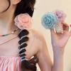 Xiaoxiang Wind Hair Rope, Rose Blossoms, Back of Head Phone Line Hair Ring, Easy To Wear Without Hooking Hair