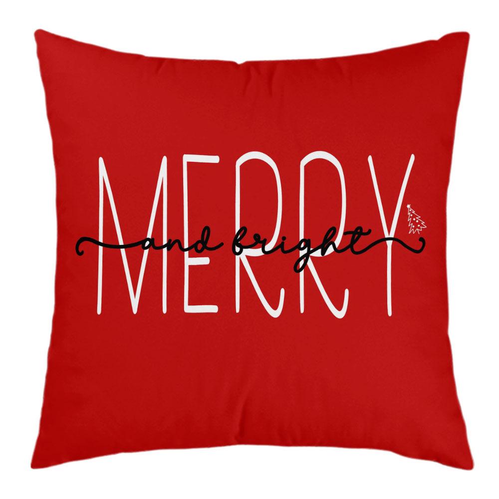 New Christmas Short Plush Pillow Cover Peach Skin Digital Printing Cushion Cover Christmas Snowman Pattern