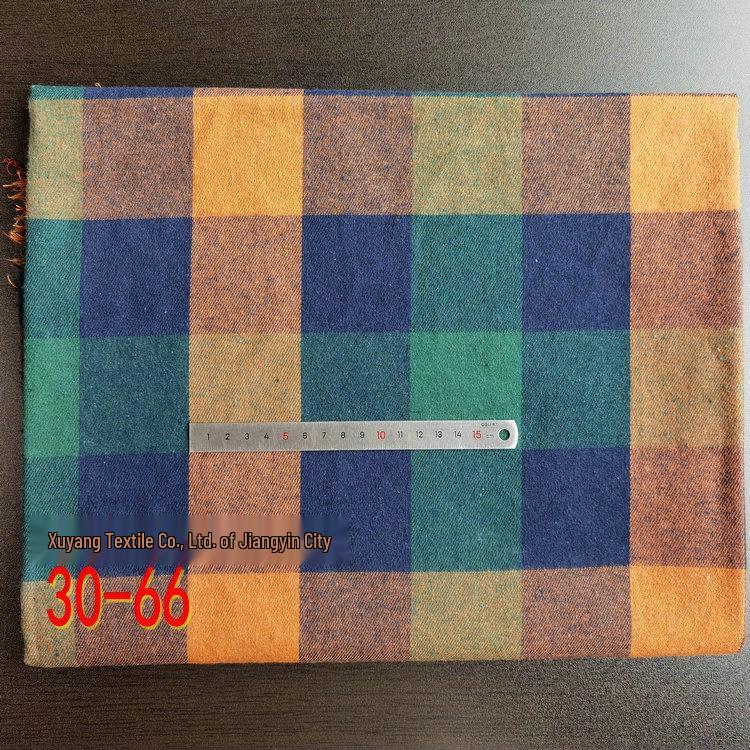 Spot Color-Woven Plaid Jacquard Fabric for Children's Autumn/Winter Brushed Polyester-Cotton Shirts