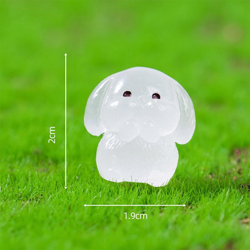 8Pcs Luminous Rabbit Miniature Figurines Fairy Garden Decoration 8 Postures Cute Bunny Home Decor Glow At Night Desk Ornaments