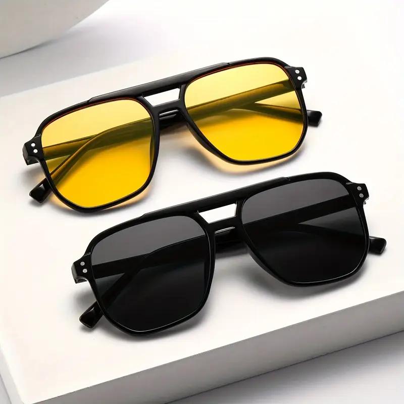 

2Pcs Simple Casual High-End Glasses Set Fashionable Glasses/Square Frame Glasses Suitable for Street Photography