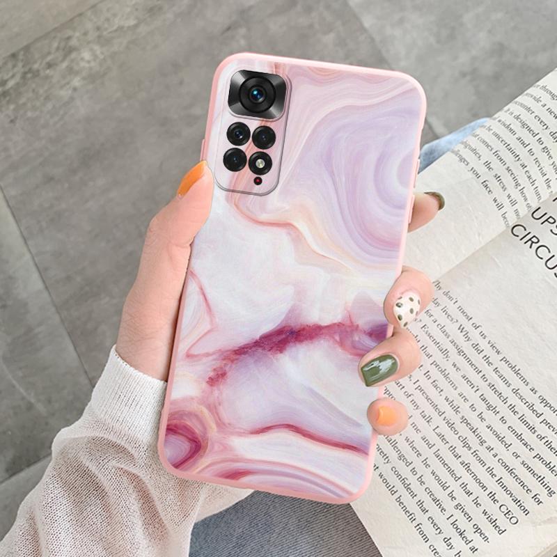Marble Pattern Phone Case For Redmi Note 11 Pro Protective Cover Case Pink Silicon Soft Funda For Xiaomi Redmi 13C Note 13 4G
