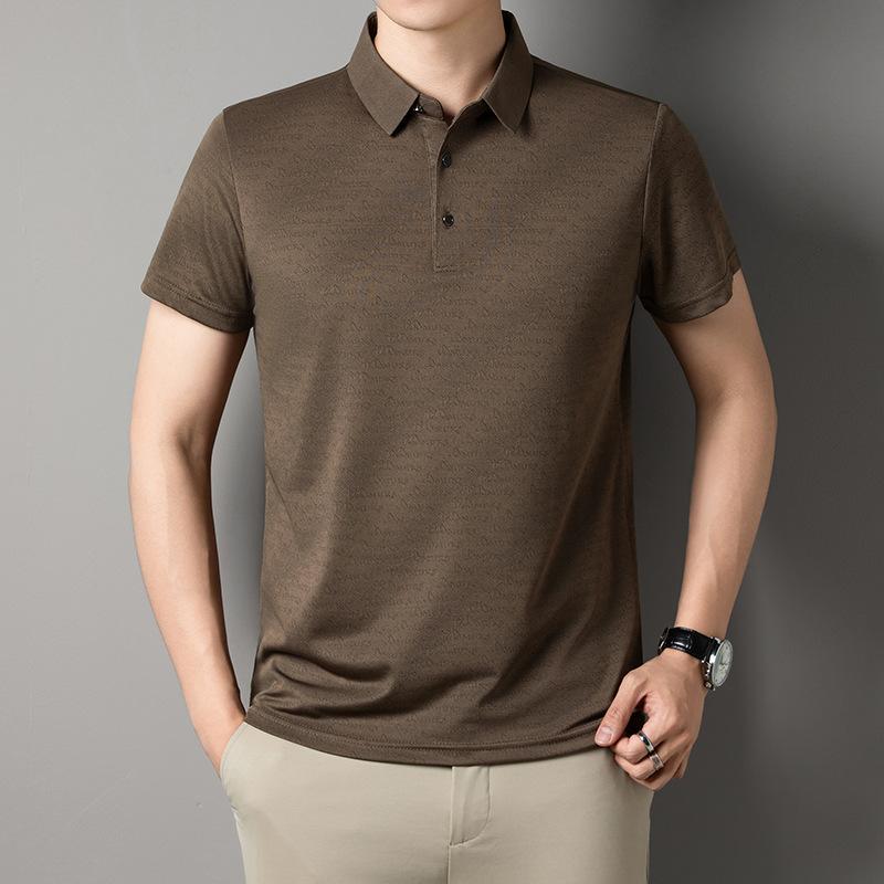 Men s Short Sleevet Summer Ice Lapel Collarpolo Casual Top M