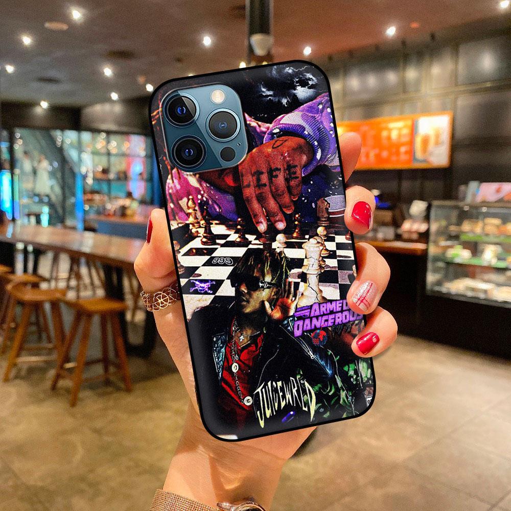 

Мягкий чехол для телефона iPhone 11 12 Pro Max XR 7 8 Plus X XS 6 6S 5 5S SE 2020, противоударный чехол, тонкий чехол Rap Juice Wrld Singer iphone 14ProMax