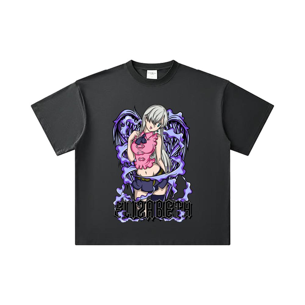 260 GSM Double Yarn 32 Count 100% Cotton Seven Deadly Sins V3 Elizabeth Print Unisex Heavy Cotton T Shirt