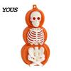 Decorative Battery Operated Lamps Halloween Pumpkin Lantern, Spooky Lighted Skeleton Statue, Resin Home Haunted House Props Decor for Porch