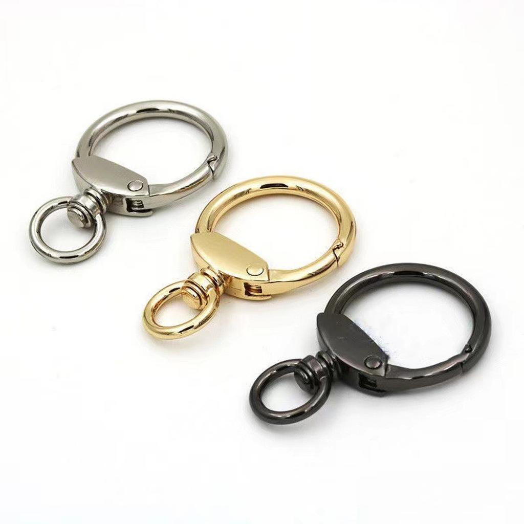 5pcs Round Keychain Clips Snap Hooks Spring Gate O Rings Buckles DIY Accessory Buckle