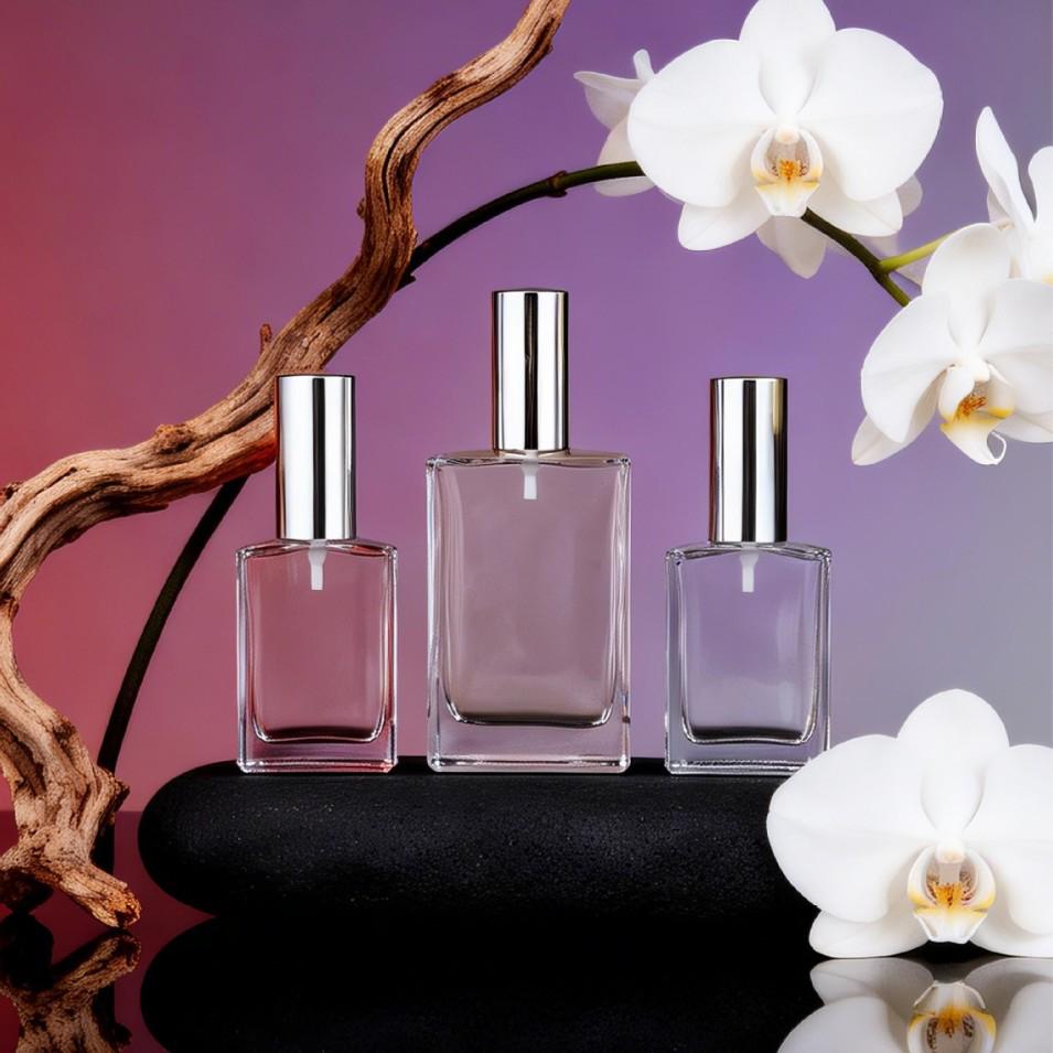 Portable Transparent Glass Perfume Decanter with Screw Cap and Fine Mist Spray 