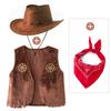 Costume da Cowboy Western per Ragazzi, Set Gilet e Pantaloni per Spettacolo Festivo