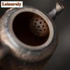 160ml Retro Old Rock Mud Teapot Ancient Early Burnt Gilded Iron Glaze Pot Chinese Tea Making Kettle Kung Fu Tea Items Ornaments