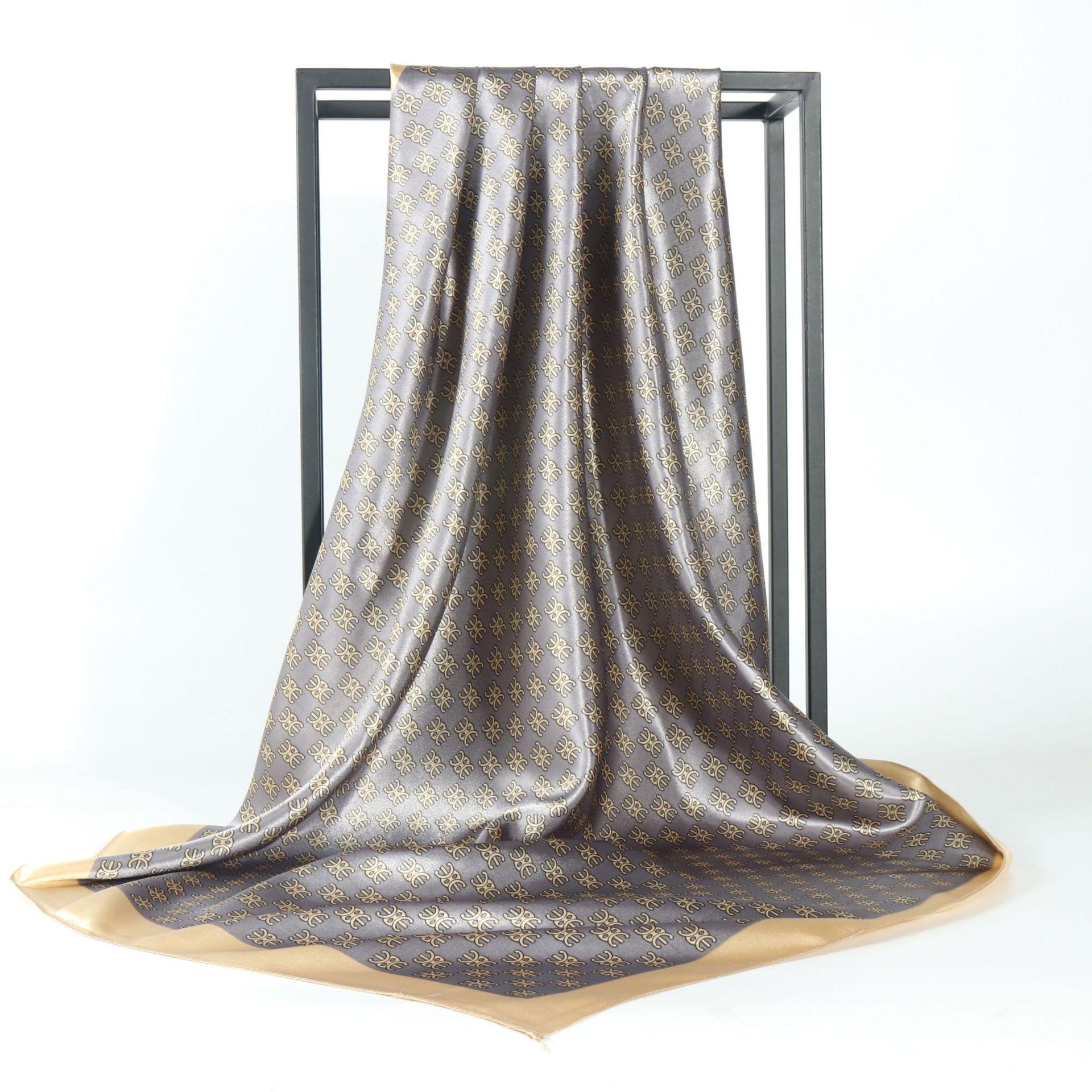 

Високоякісні розкішні шовкові шарфи пов язка на голову Шарфи шийний шарф для жінок ланцюжок шовковий шарф жіноча декоративна хустка 90*90cm золотий