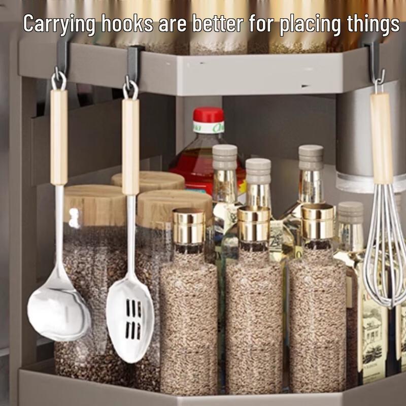 Yunshuang 2-stöckiger Edelstahl Küchen-Eckorganizer