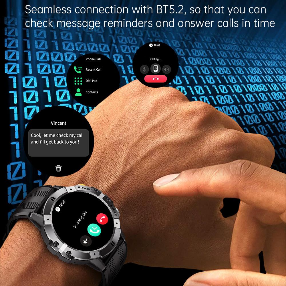 1.52" Blue Tooth Call Men Fitness Smart Watches  Waterproof Heart Rate Health Monitor Sports Smartwatch Weather Sleep Clock