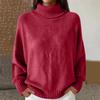Women's Casual And Fashionable  Long Sleeved Knitted Solid Color Top Sweater