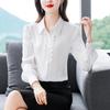 Yuan 2226 Dámská košile s dlouhým rukávem ve francouzském stylu z morušového hedvábí - Nová móda 2025