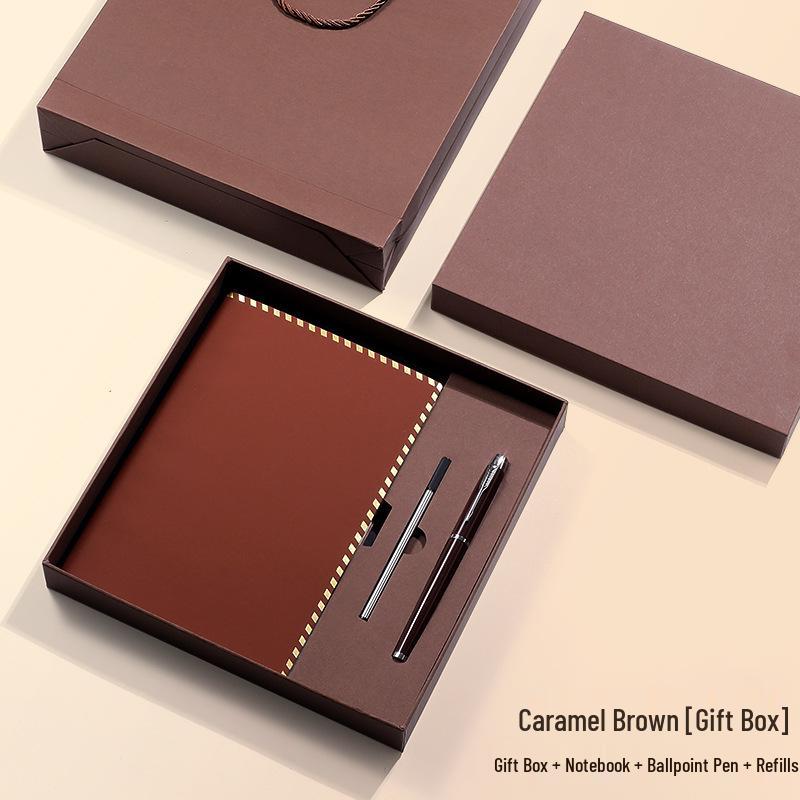 Customized A5 Leather Notebook Gift Set with Logo Engraving