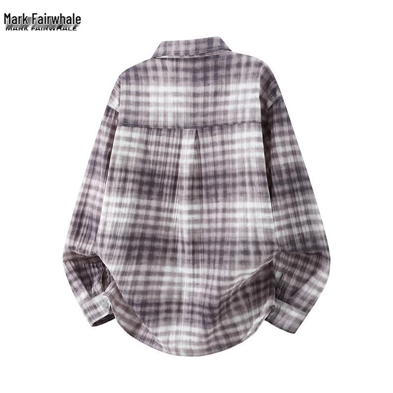 Mark Fairwhale Men's Plaid Long Sleeve Casual Shirt