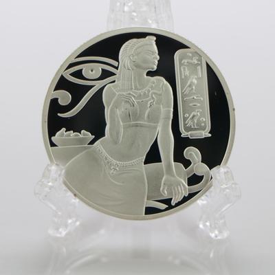 Ancient Greece and Egypt, Goddess Isis, Commemorative Coin, Silver Plated, Pyramid Coin, Metal Commemorative Medal