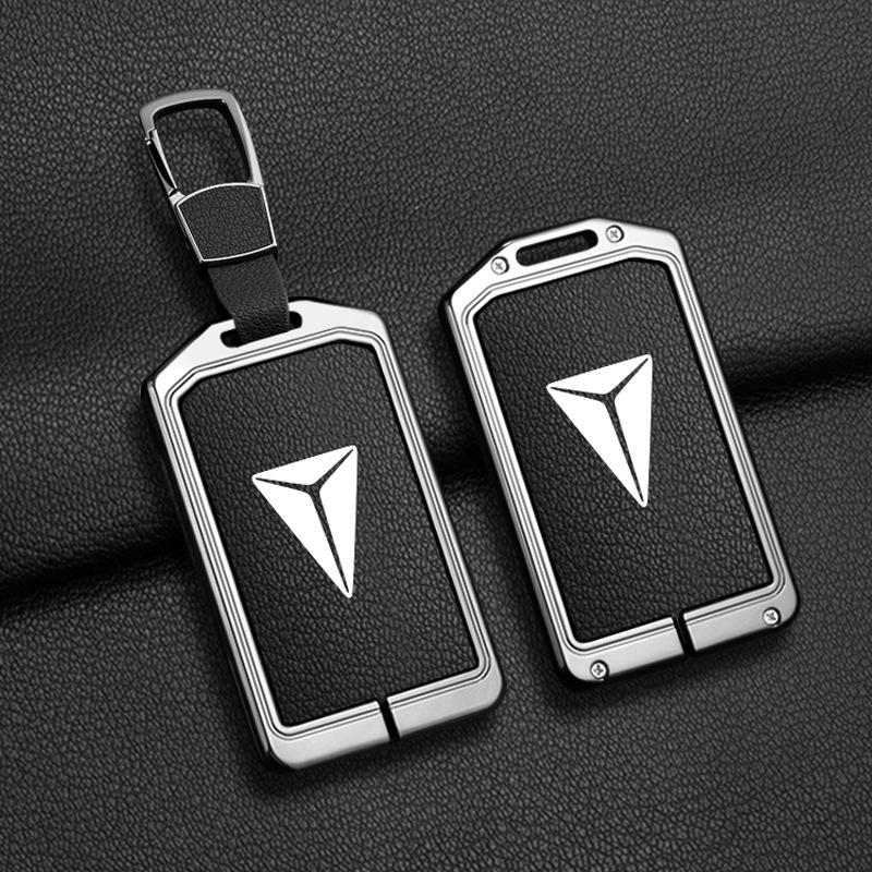 

Чехол-держатель-защита из цинкового сплава и кожи для карты NFC и ключа-пульта автомобиля Для Deepal CS05 S7 S07\G318 LS03 Автоаксессуары