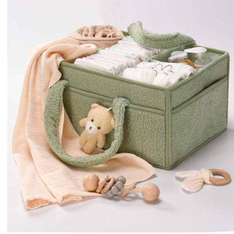 Felt Baby Diaper Caddy Organizer Bag Baby Diaper Bag Baby Shower Gift Nursery Storage Basket