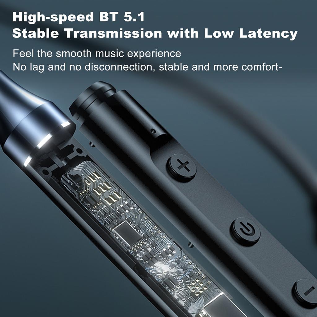 Neck Hanging BT Headset Lossless Sound Noise Reduction BT5.1 Wireless Neckband In Ear Sports Headphones