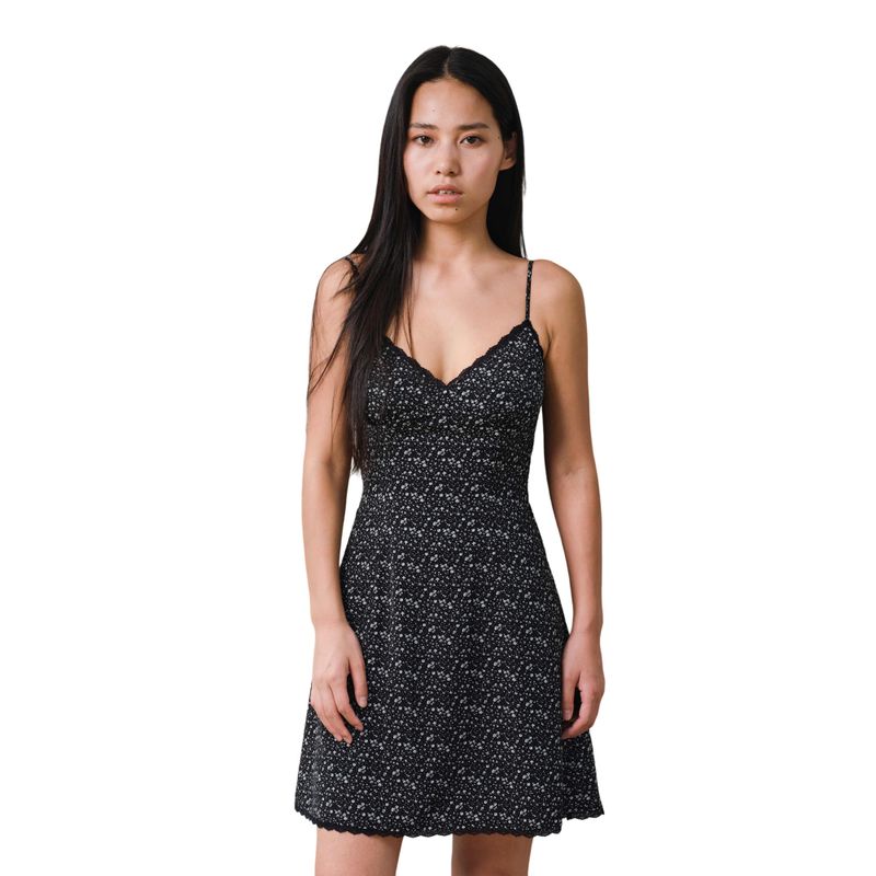 Yescci American Retro V-neck Strap Small Floral Dress S55201135