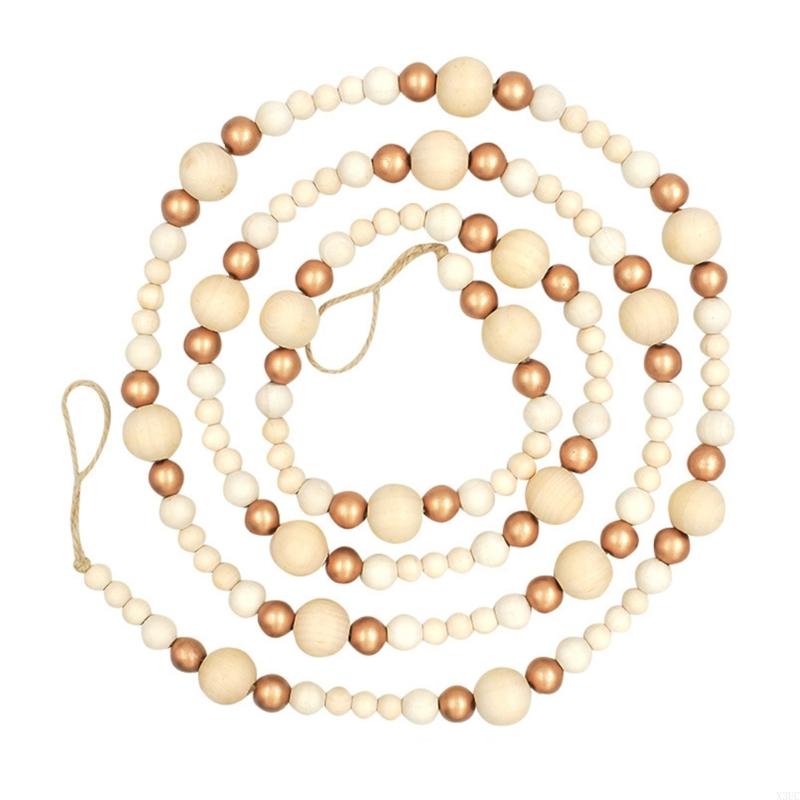 

Wooden Beaded Festival Garland For Christmas Tree Wreath Mantels Staircase Wall X3UC