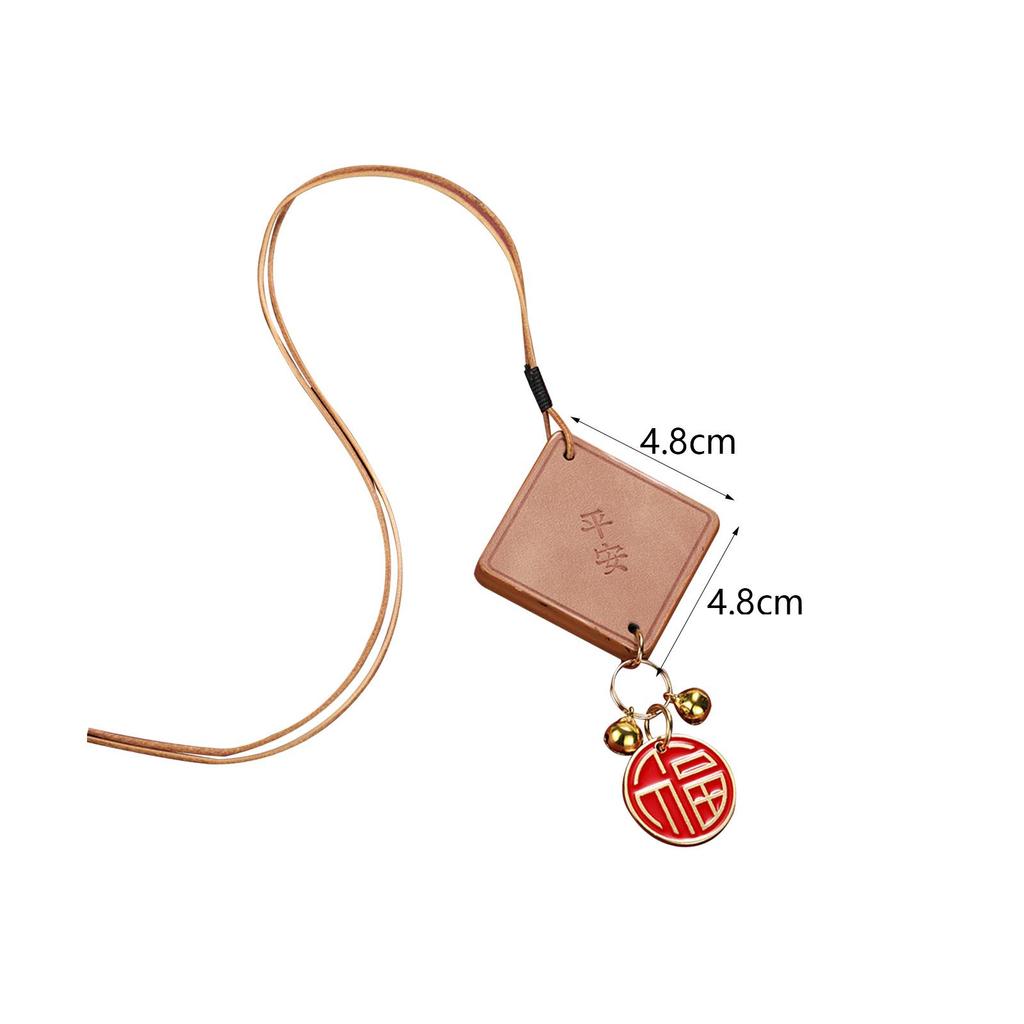 Rearview Mirror Pendant Leather Car Feng Shui Blessing Dangle Ornament for Car Interior Decoration