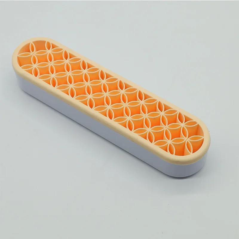 Półka Uchwyt na Pędzle do Makijażu Uchwyt na Pisaki do Paznokci Stojak Ekspozycyjny Półka Etui do Przechowywania Pędzli Silikonowy Organizer Półka do Suszenia Pędzli do Makijażu