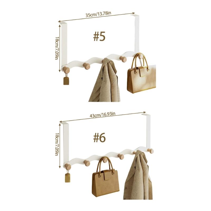 Over Door Hooks With Wooden Shelf For Jackets Hats Carbon Steel Clothes Rack Hanging Solution For Home Office