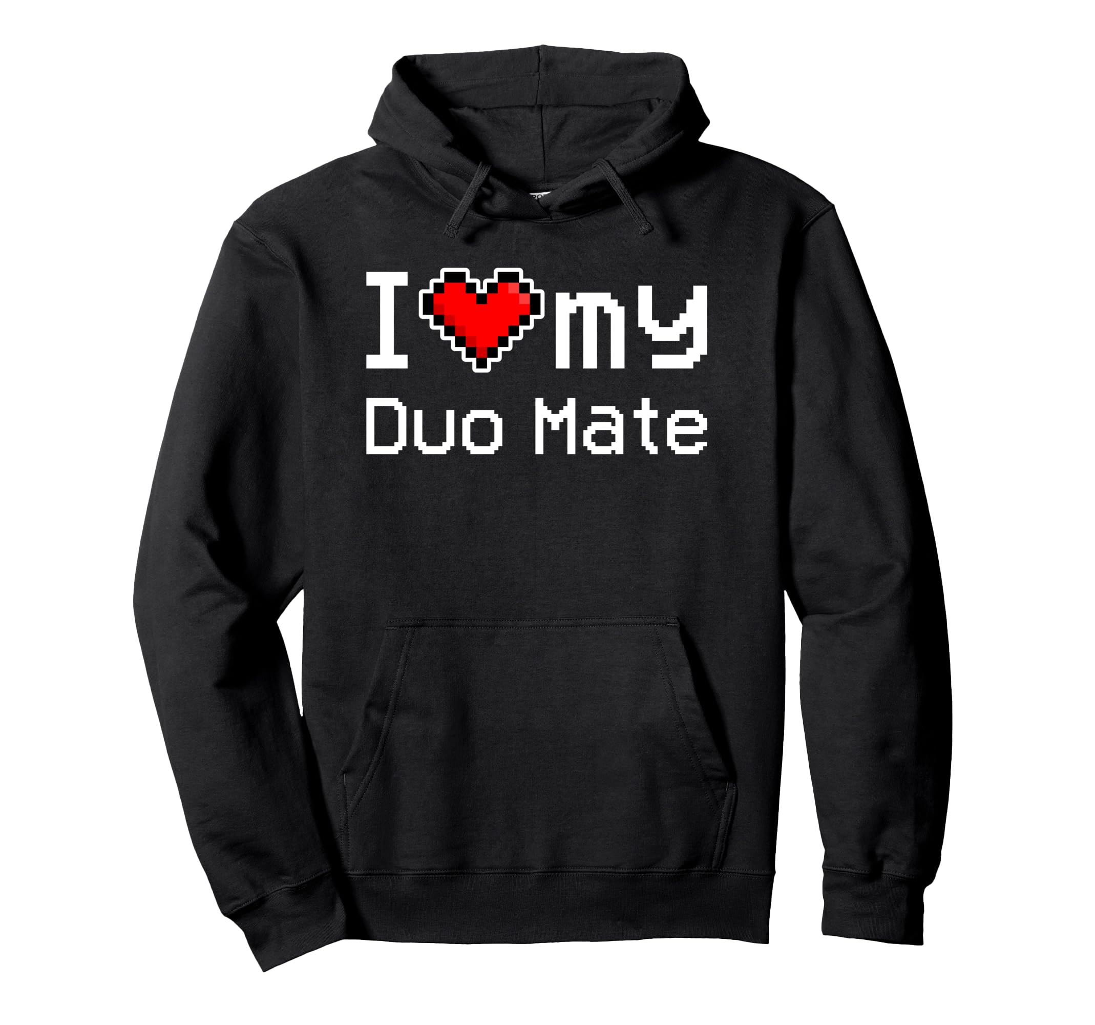 

I Love My Duo Mate, Pixel Heart, Retro Gamer Hoodie