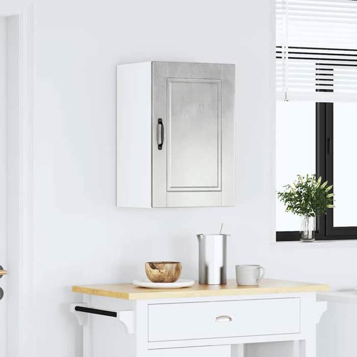 VidaXL Armoire murale de cuisine Porto gris béton bois d'ingénierie 854031
