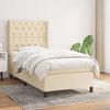 Exclusive House - Slatted Bed Base with Cream Mattress 80x200 Cm Fabric