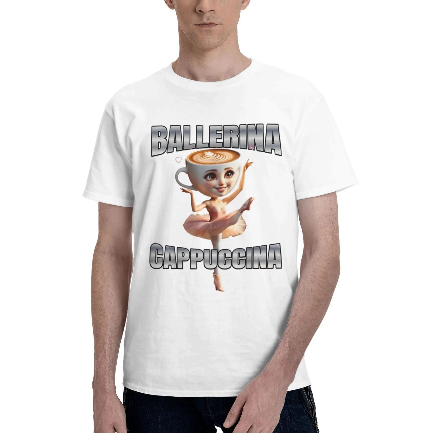 

Ballerina Cappuccino Cotton T-Shirt Men Summer Italian Brainrot Meme Vintage T Shirts O-Neck Novelty Tee Shirt Design Clothing S разноцветный