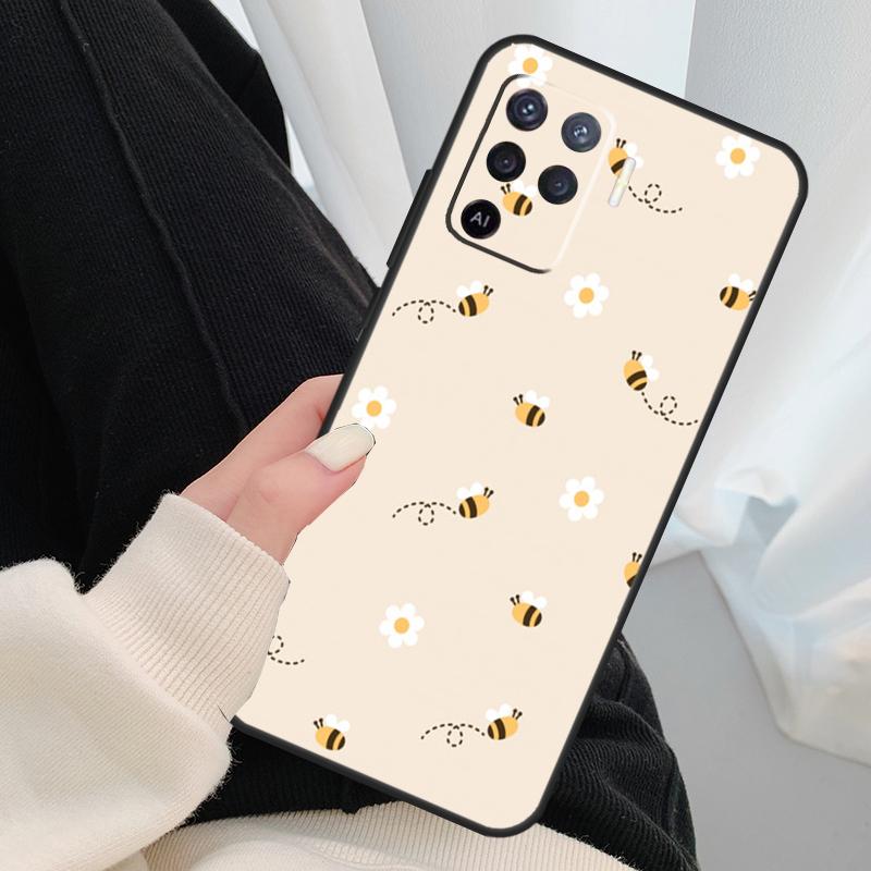 Bee Bumblebee Pattern Case For Oppo A96 A76 A16 A60 A98 A58 A78 A18 A38 A80 A40 A77 A57 A17 A74 A54 A94 A15 A5 Pro