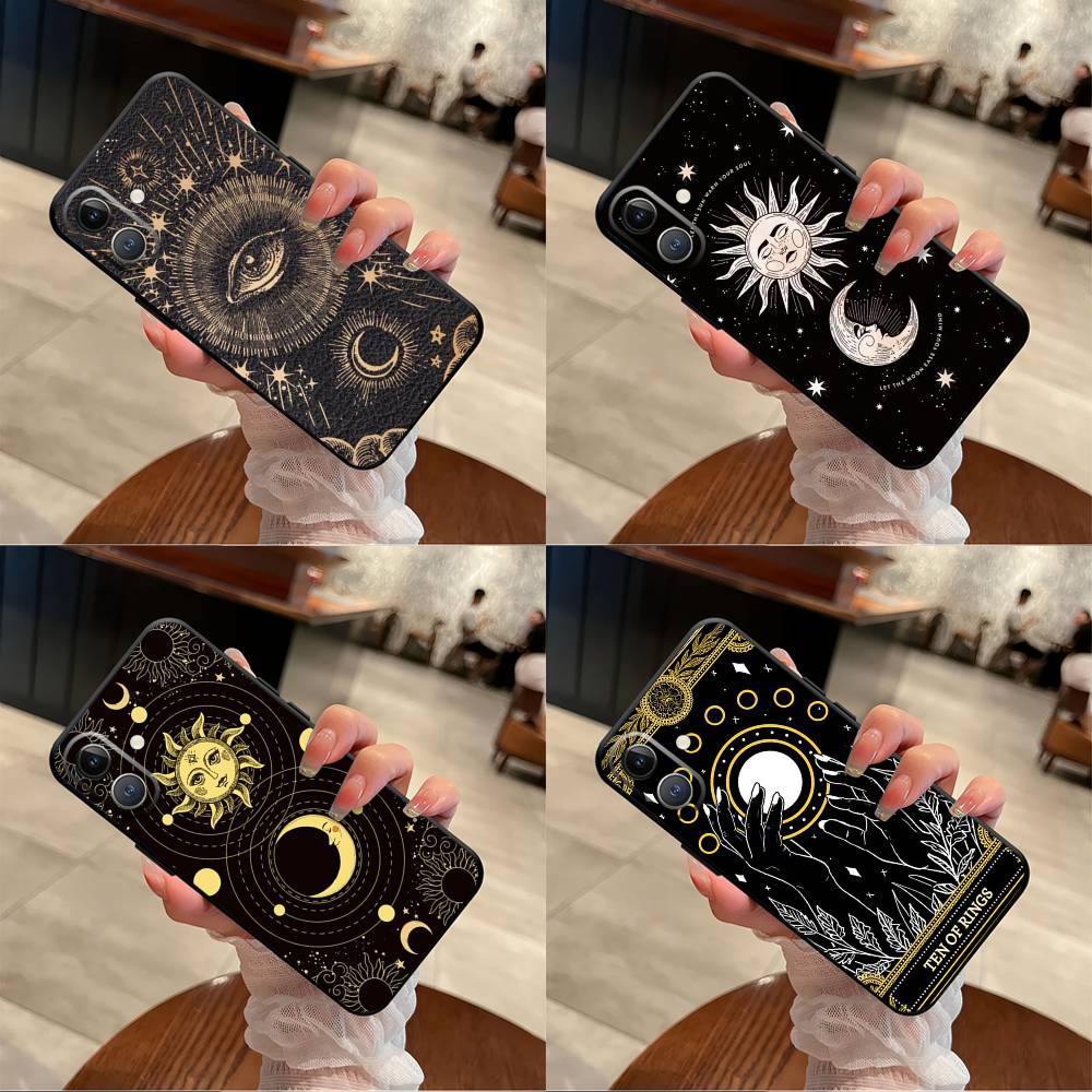 Witches Moon Tarot Mystery Totem For iPhone 17 air 16 15 14 13 12 11 Pro Black Soft Cover Phone Case