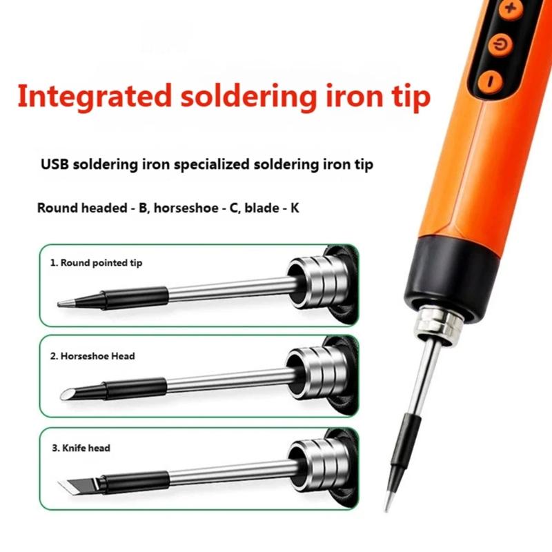 Pack Of 3 Soldering Iron Tip High Thermals Conductivity Copper Build Solder Welding Tip For Smooth Soldering Tool